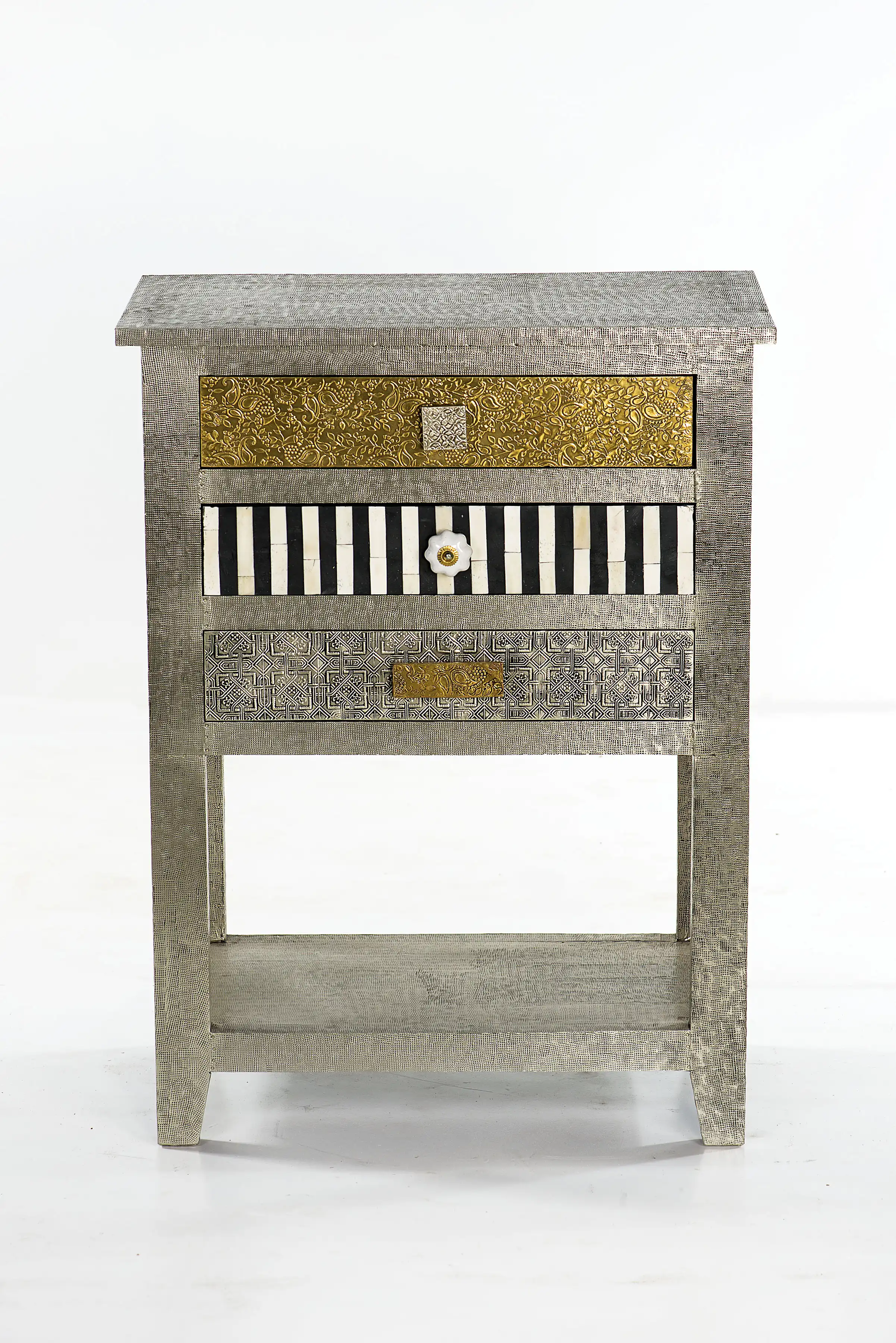 Maya Side table with 3 Drawer - popular handicrafts